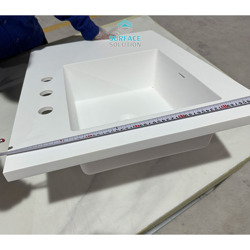 solid surface vanity top with sink